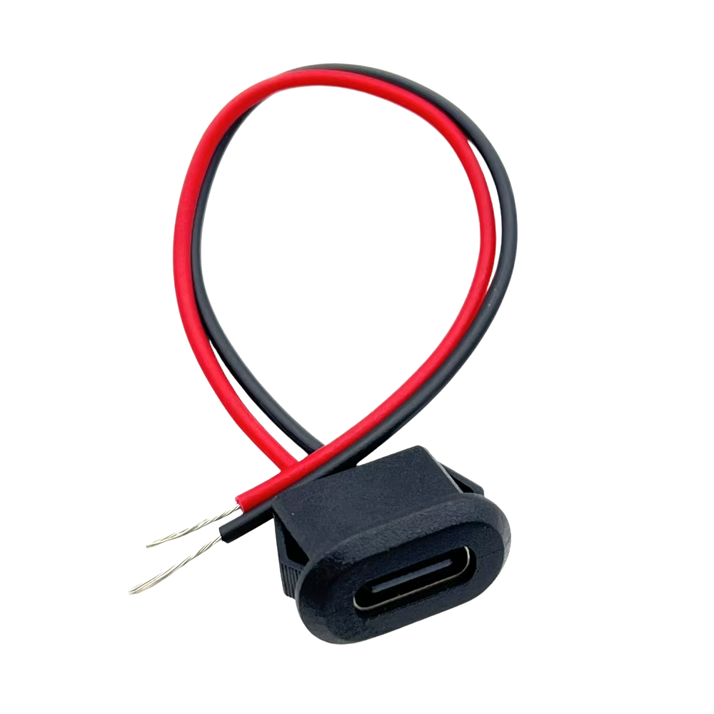 USB 3.1 Connector Type-C Waterproof 2Pin 10cm Female Socket Wire