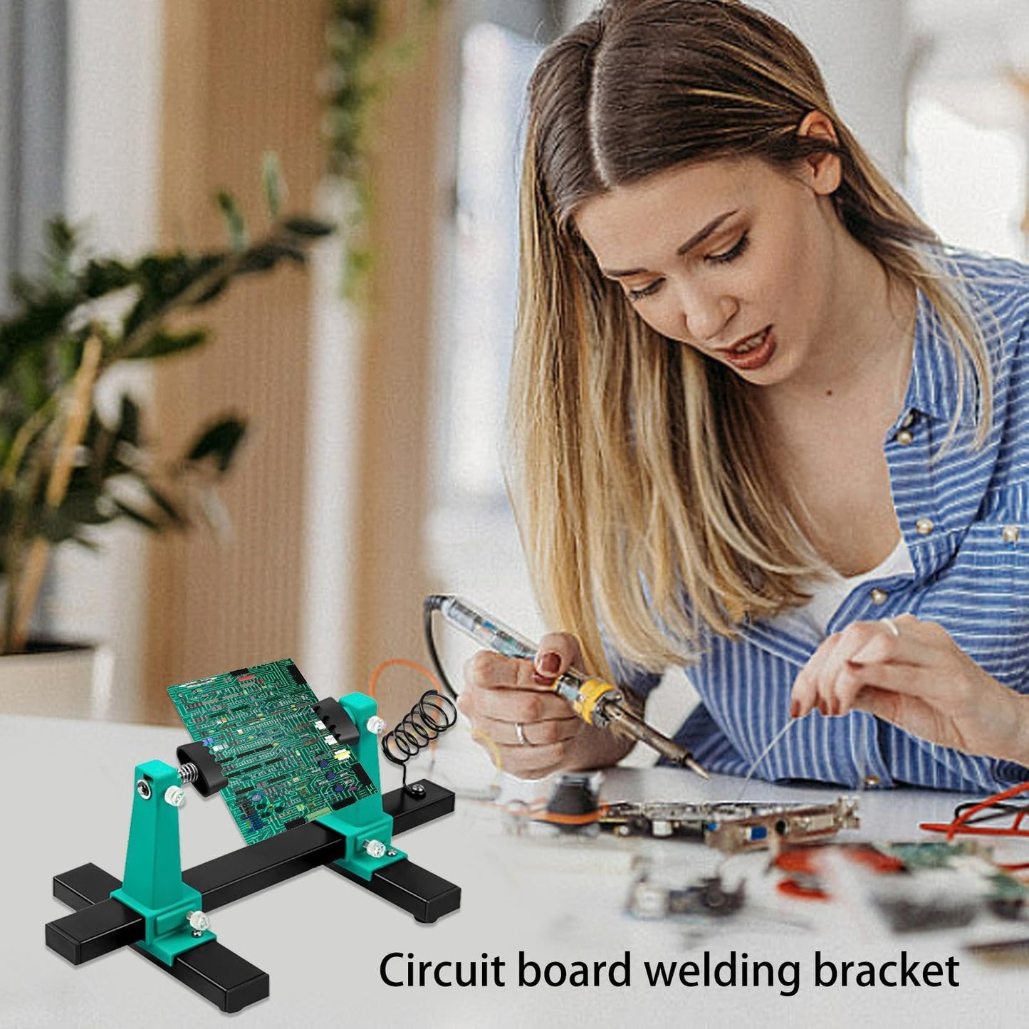 Metal PCB Clamp Holder 360° Rotation Adjustable Soldering Auxiliary Fixture قاعدة تثبيت لوحات
