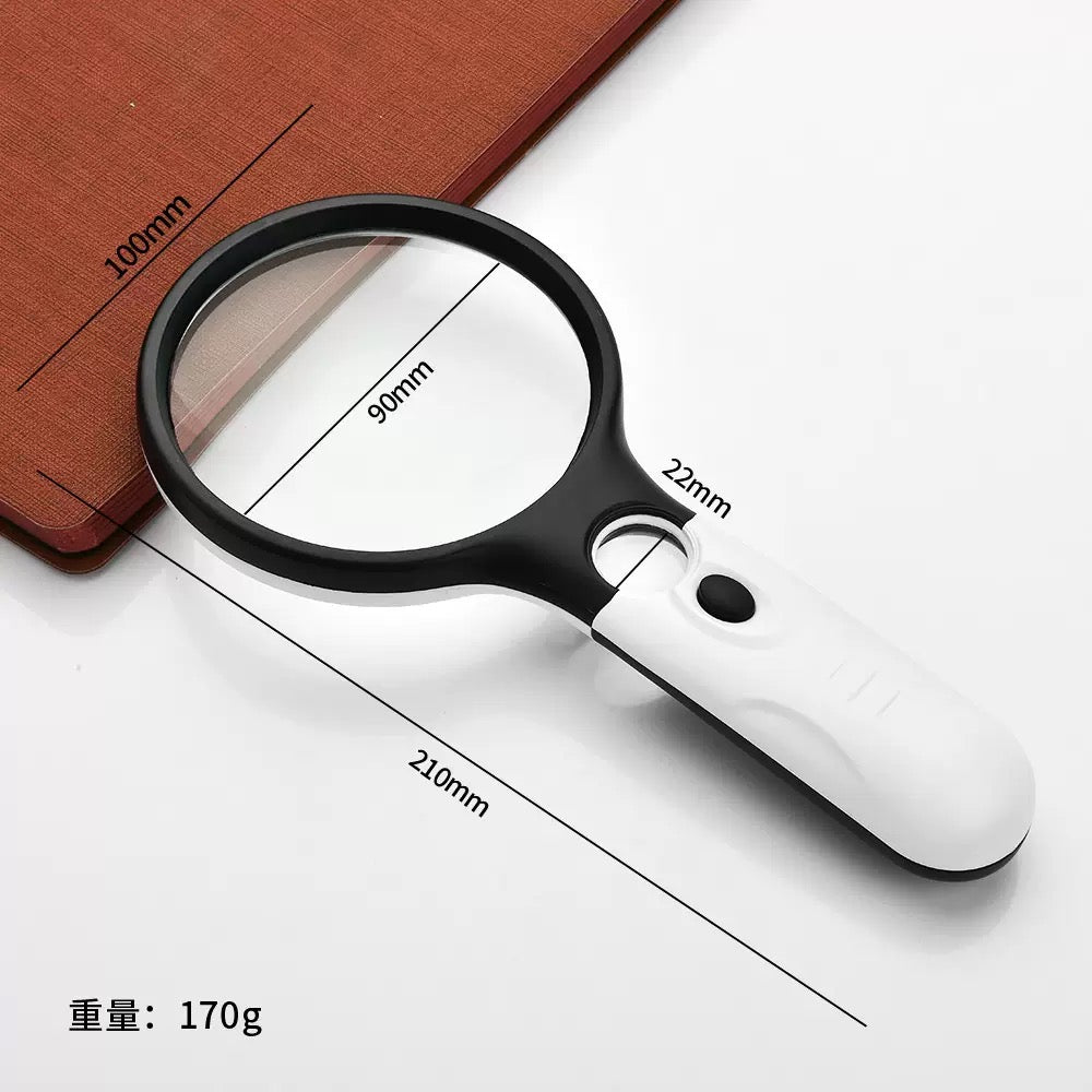 3 LED Light 45x Handheld Magnifier مكبر مع إضاءة