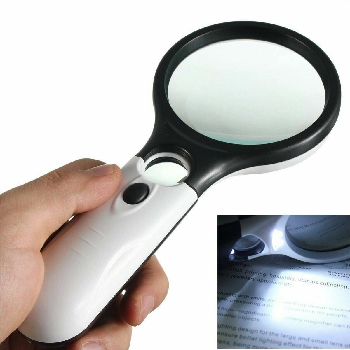 3 LED Light 45x Handheld Magnifier مكبر مع إضاءة