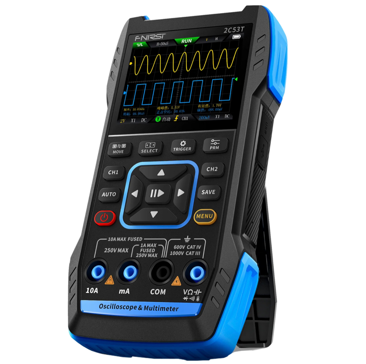 FNIRSI® 2C53T Handheld 3 in 1 50Mhz Oscilloscope Multimeter Signal Generator