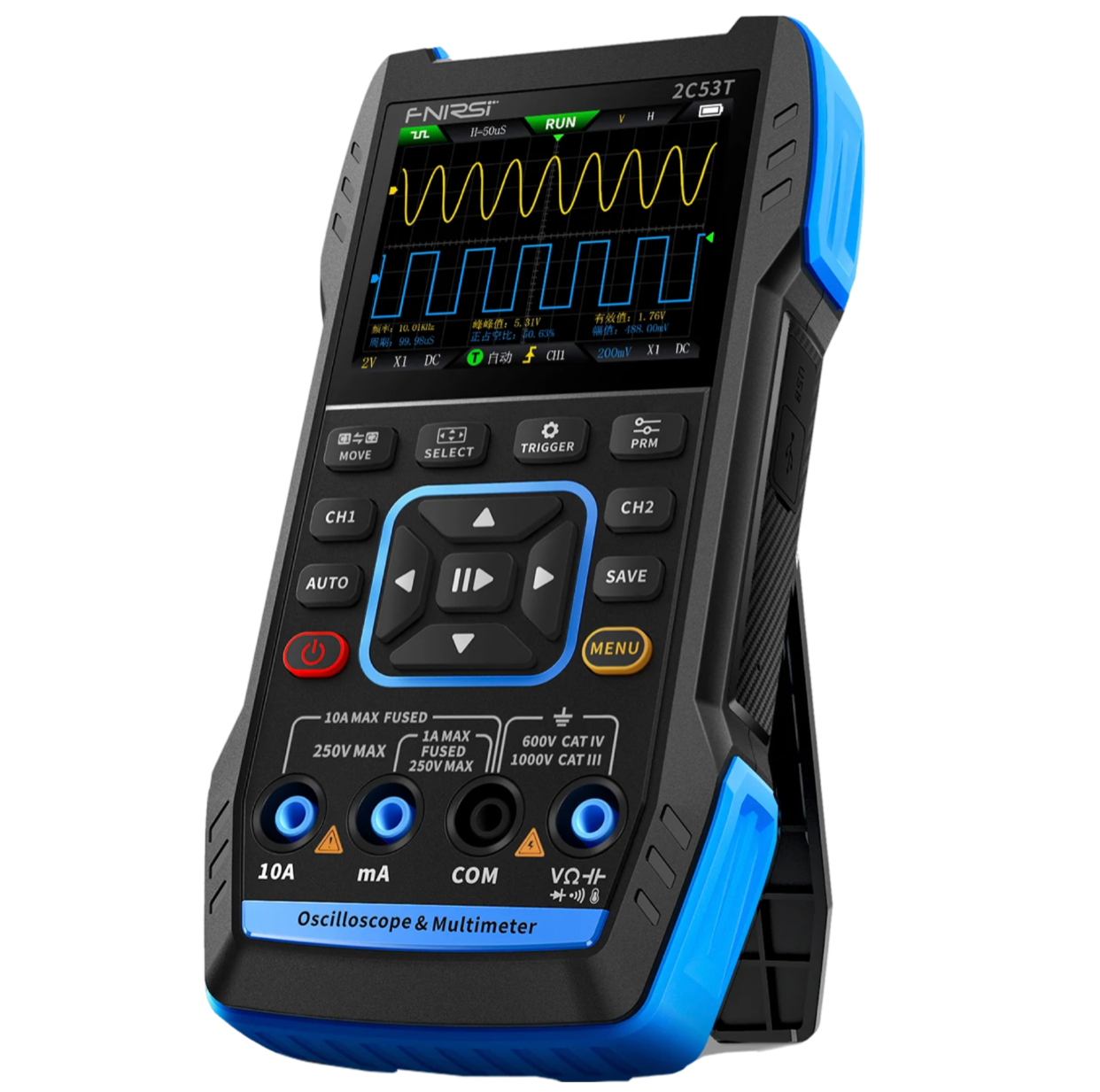 FNIRSI® 2C53T Handheld 3 in 1 50Mhz Oscilloscope Multimeter Signal Generator