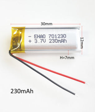 3.7V 230mAh 701230 Lithium Battery