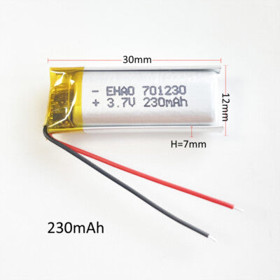3.7V 230mAh 701230 Lithium Battery