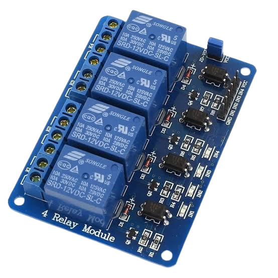4 Channel 12V Relay Module موديل ريلي رباعي