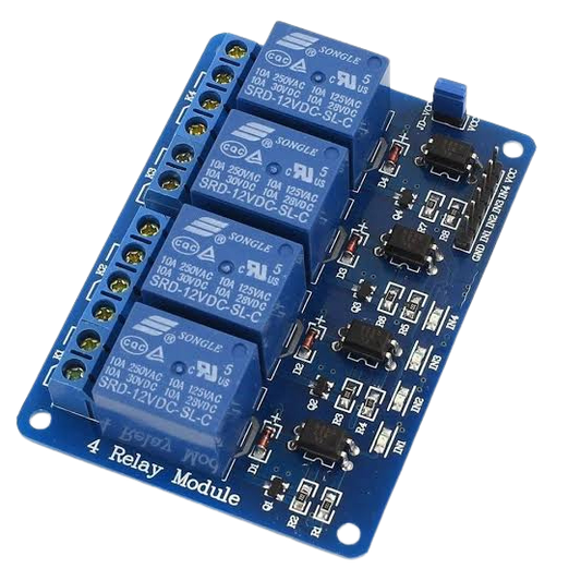 4 Channel 12V Relay Module موديل ريلي رباعي