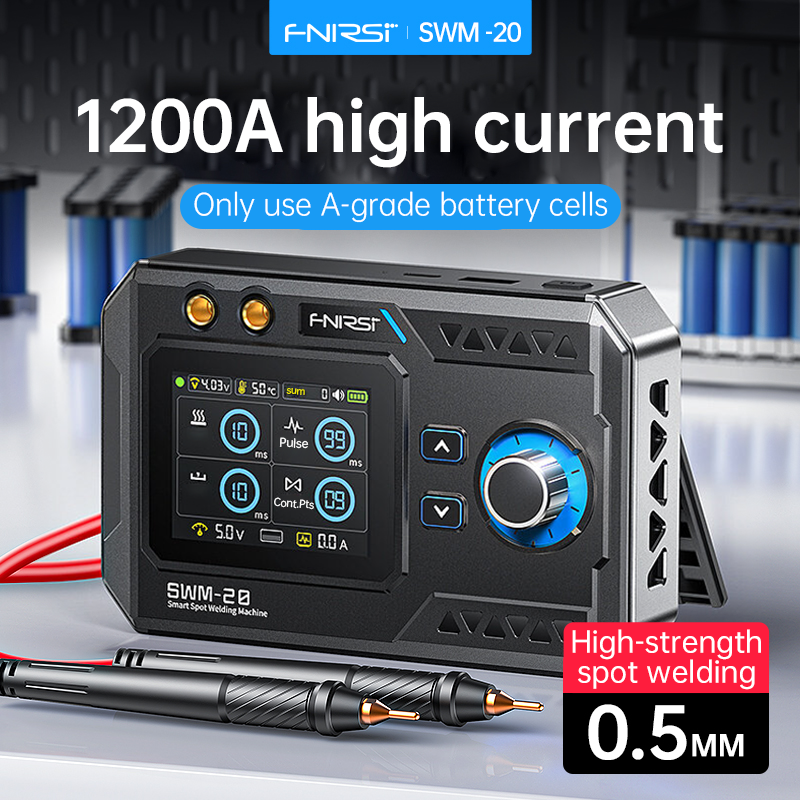FNIRSI® SWM-20 1200A Dual-Pulse 2-In-1 Portable Battery Spot Welder