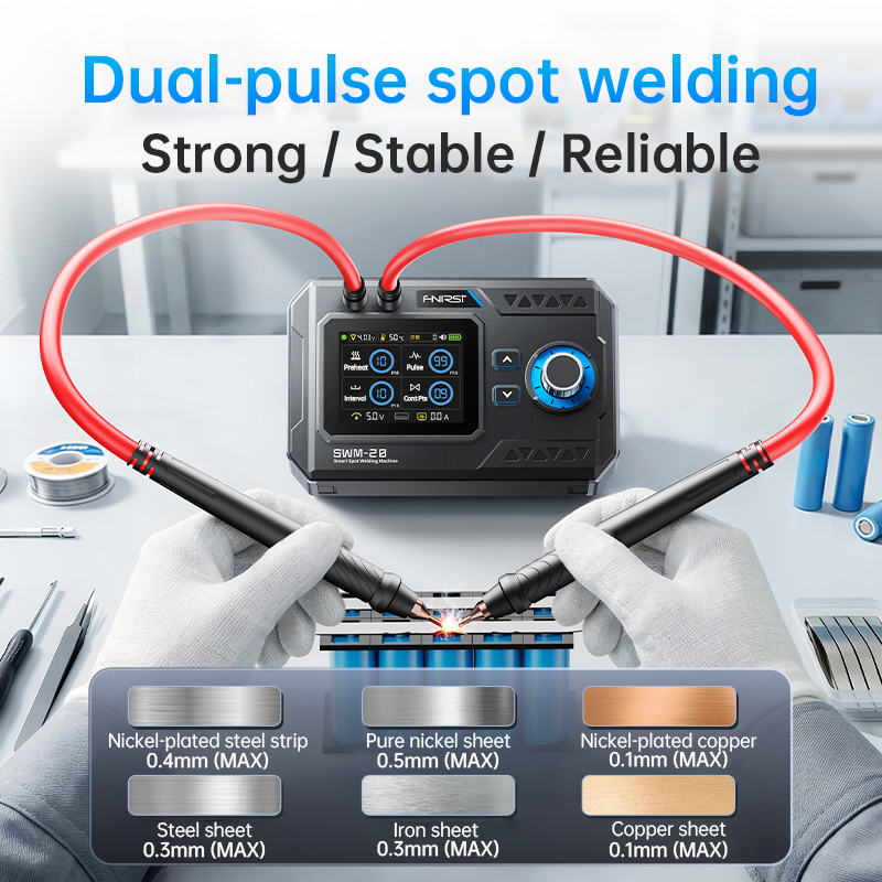 FNIRSI® SWM-20 1200A Dual-Pulse 2-In-1 Portable Battery Spot Welder