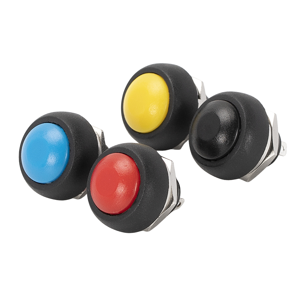 PBS-33B 1A 250VAC / 3A 125VAC 12mm Mini Round Momentary Push Button Switch