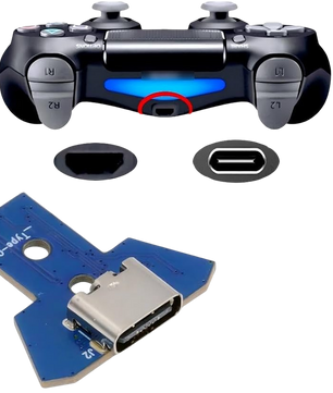 PS4 Type-C JDS-040/055 Controller Charging Port لوحة شحن تايب سي