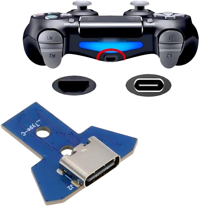 PS4 Type-C JDS-040/055 Controller Charging Port لوحة شحن تايب سي