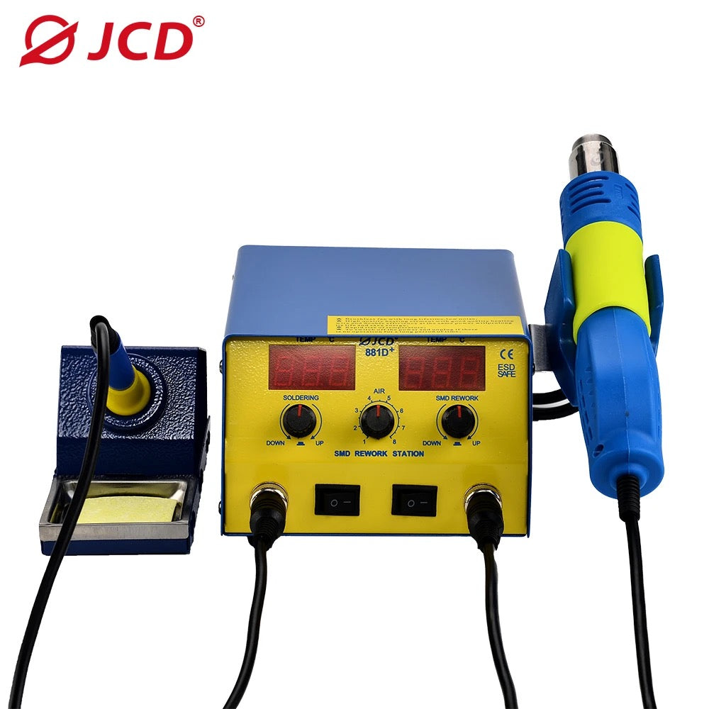 JCD 881D+ 750W SMD Soldering Station + Rework Station كاوية هوائية + كاوية عادية