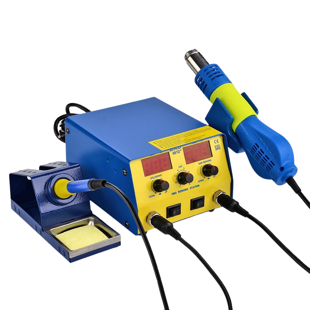 JCD 881D+ 750W SMD Soldering Station + Rework Station كاوية هوائية + كاوية عادية