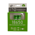 2x 18650 3.7V 2000mAh Type-C Lithium Rechargeable Battery