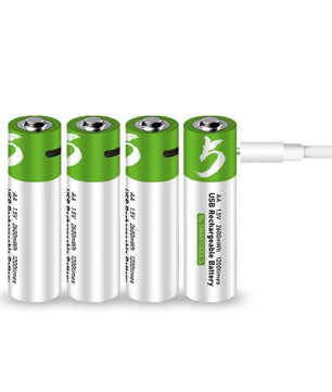 2x AA 1.5V 2600mWh Rechargeable Type-C Battery بطاريات شحن تايب سي