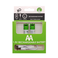 2x AA 1.5V 2600mWh Rechargeable Type-C Battery بطاريات شحن تايب سي
