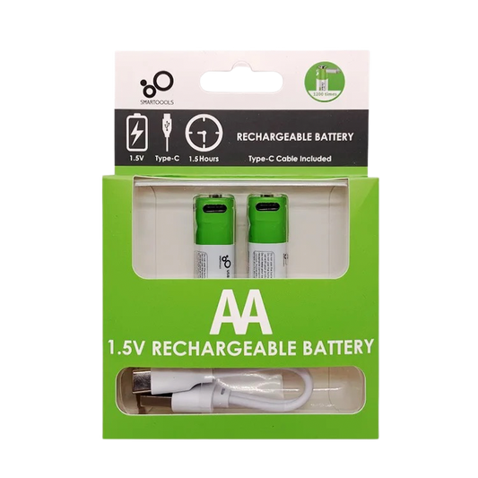 2x AA 1.5V 2600mWh Li-on Rechargeable Type-C Battery بطاريات شحن تايب سي