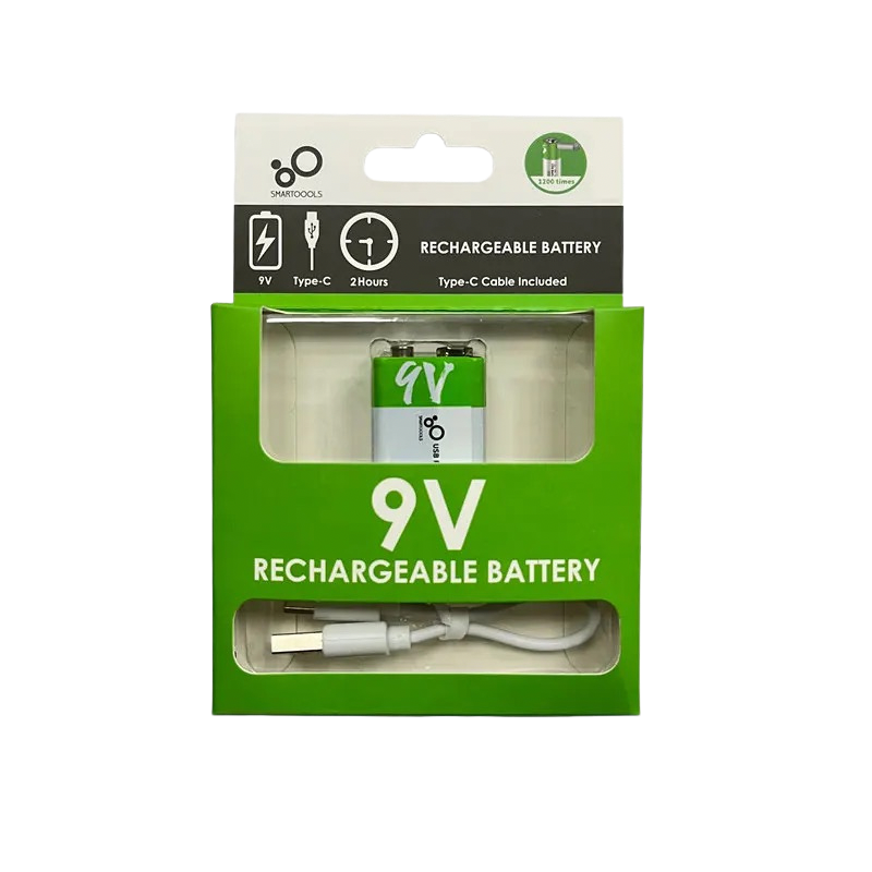 9V 650mAh Type-C Lithium Rechargeable Battery بطارية شحن تايب سي