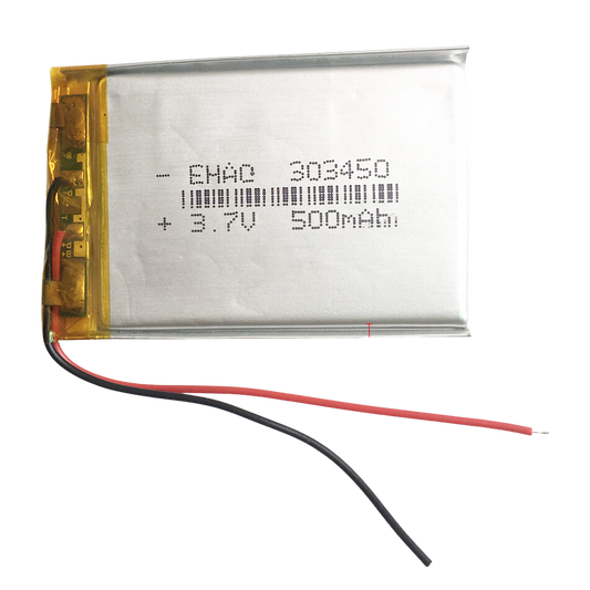 3.7V 500mAh 303450 Lithium Battery