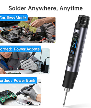 FNIRSI® HS-03 Cordless Soldering Iron, USB-C, 100–450°C كاوية محمولة