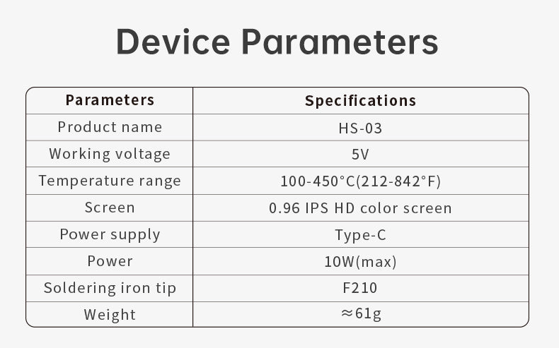 FNIRSI® HS-03 Cordless Soldering Iron, USB-C, 100–450°C كاوية محمولة