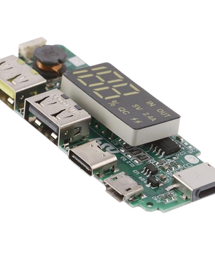 5V 2.4A Dual USB + Type-C + Micro + Lightning/Apple USB Power Bank With LED Display 18650 Charger Board