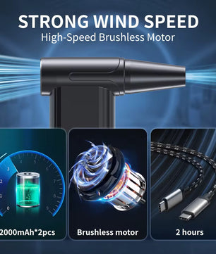 AD51 Super Turbo Jet Fan 8 Speed Air Blower 8000mAh كمبراسوري هواء محمول