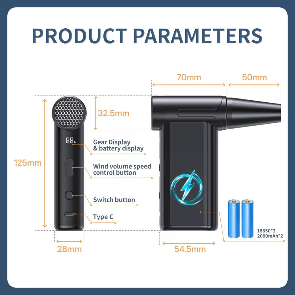 AD51 Super Turbo Jet Fan 8 Speed Air Blower كمبراسوري هواء محمول