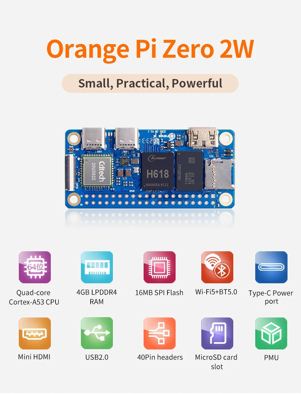 Orange Pi Zero 2W 4Gb + Expansion Board