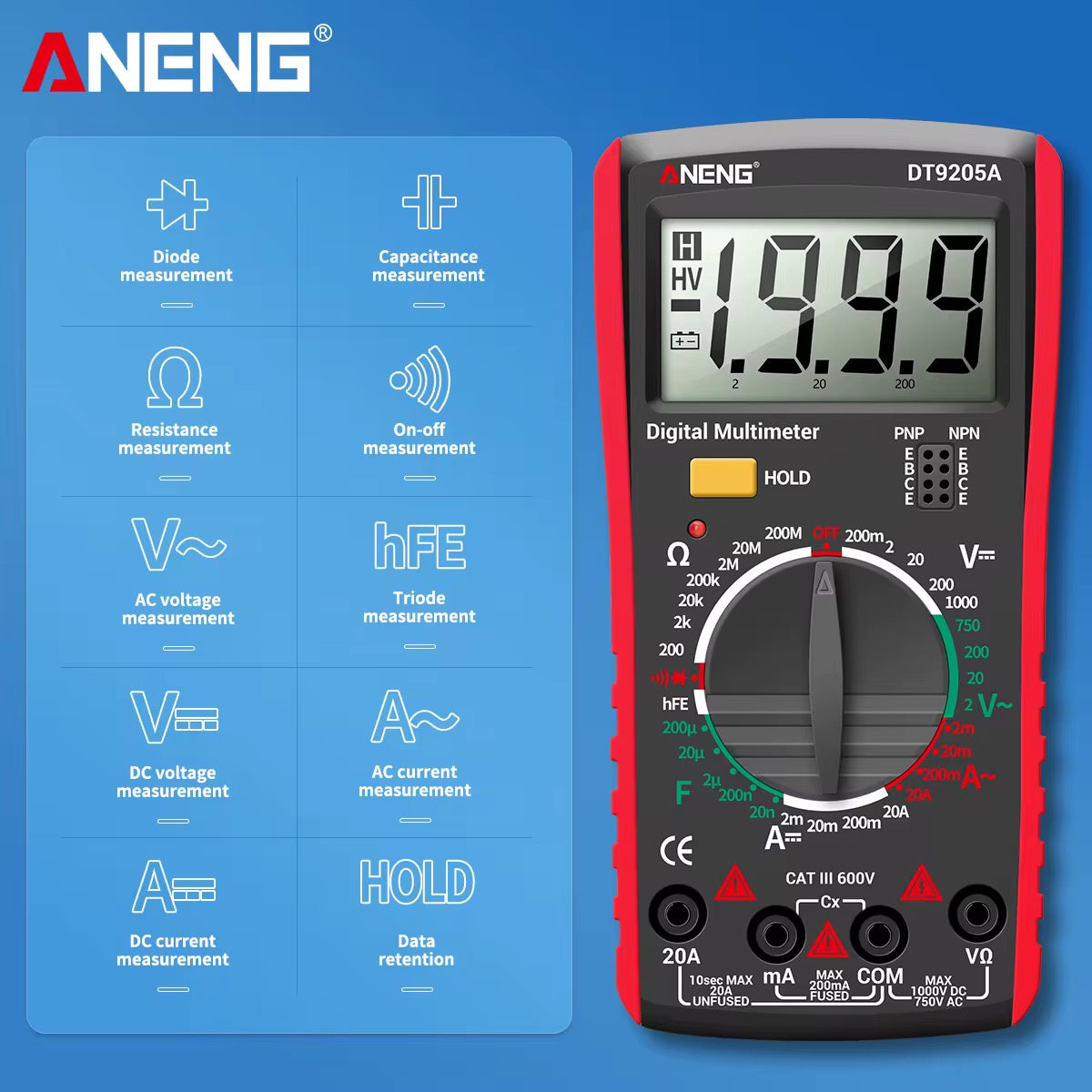 Aneng DT9205A Digital Multimeter