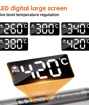 5V C200L Portable Cordless LCD Soldering Iron كاوية لحام شحن محمولة