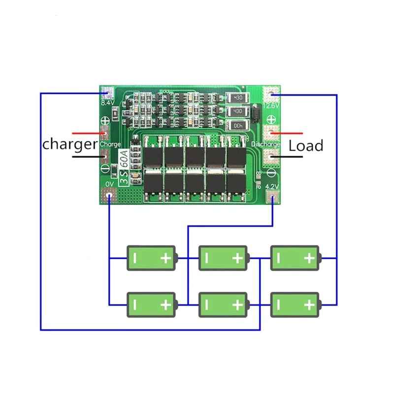 BMS 3S 60A 11.1V/12.6V Lithium Battery Charger