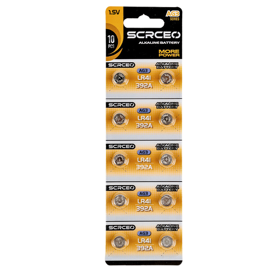 SCRCEO AG3/LR41 1.5V 160mAh Battery بطارية