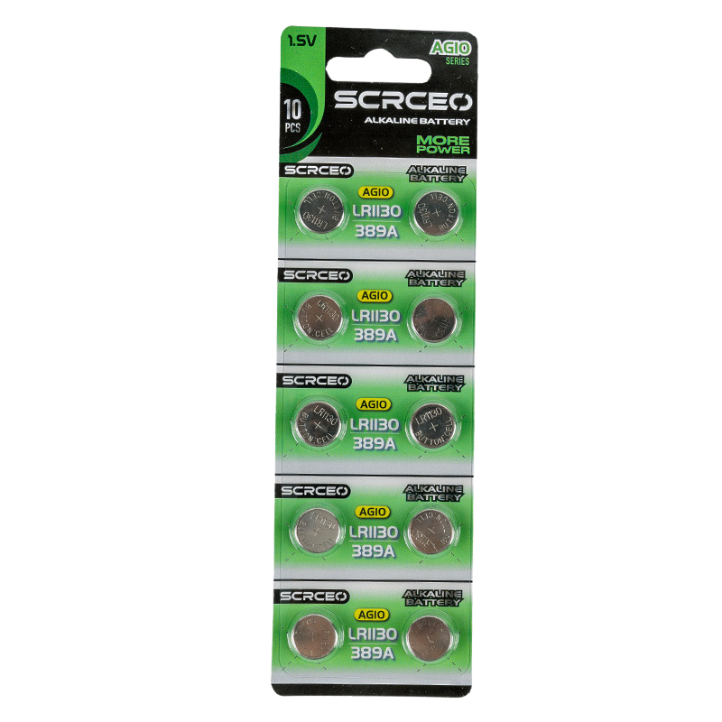 SCRCEO AG10/LR1130 1.5V 160mAh Battery بطارية