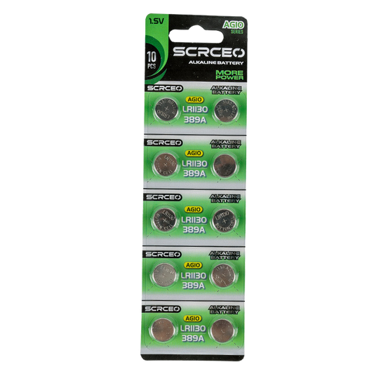 SCRCEO AG10/LR1130 1.5V 160mAh Battery بطارية