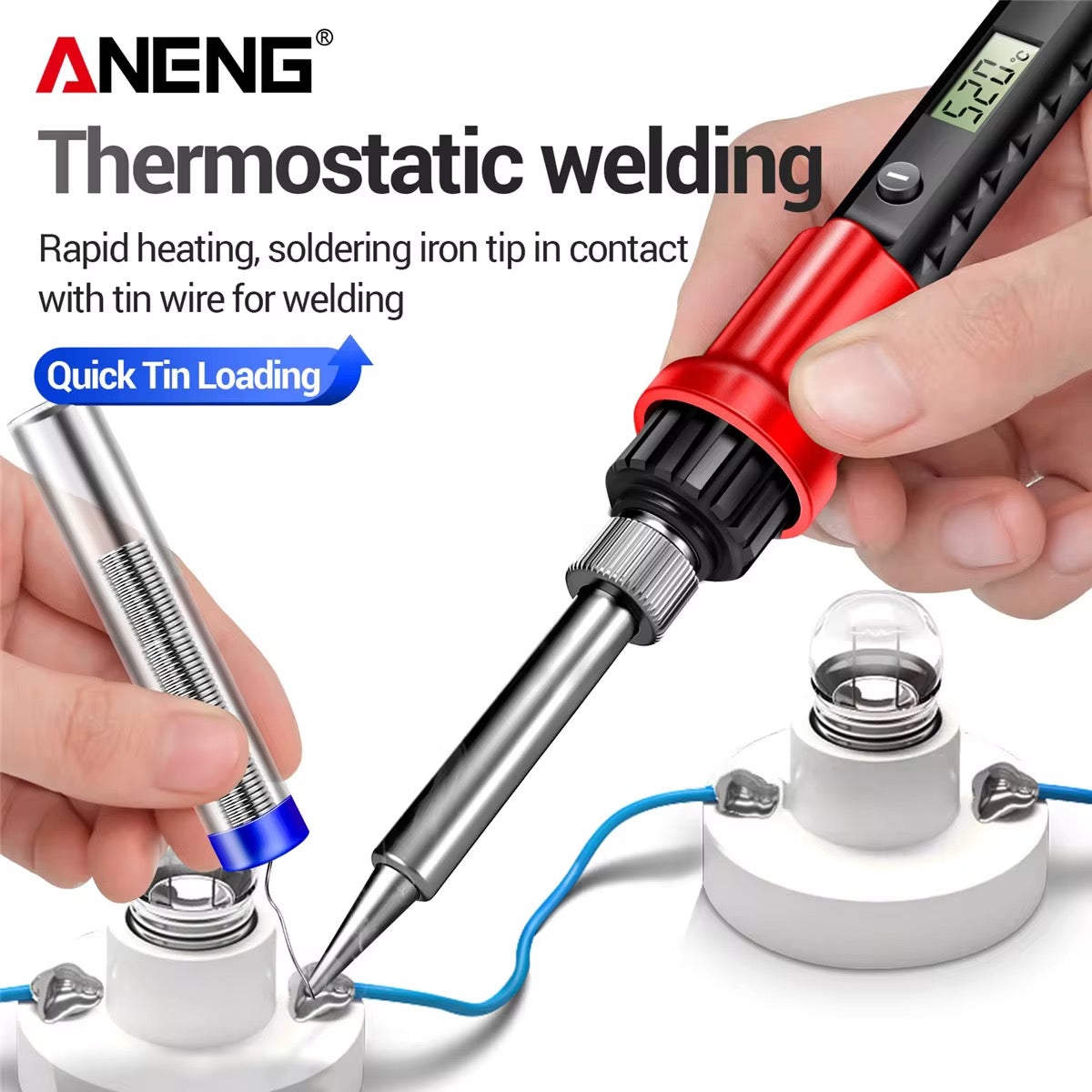 Aneng SL105 60W LCD Adjustable Soldering Iron كاوية لحام متغيرة بالشاشة