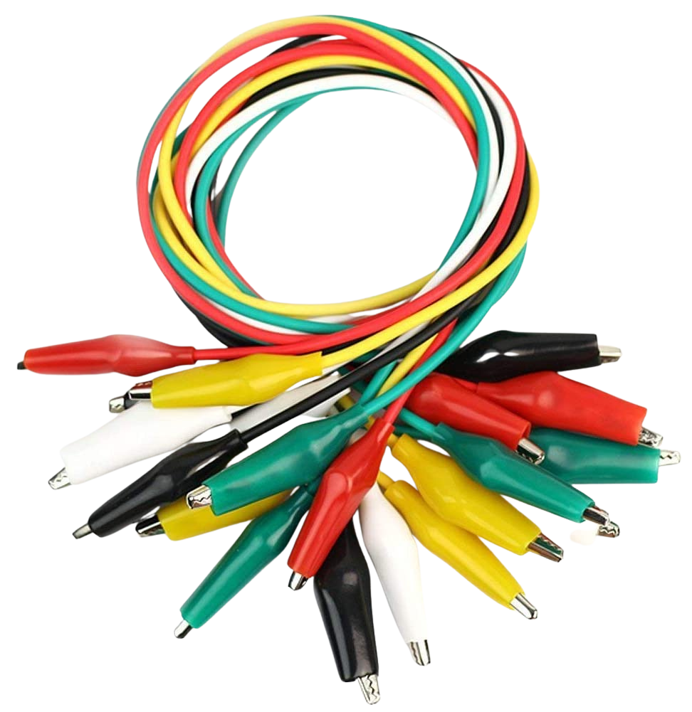 Alligator clips wires 10pcs Set  خيوط تمساح