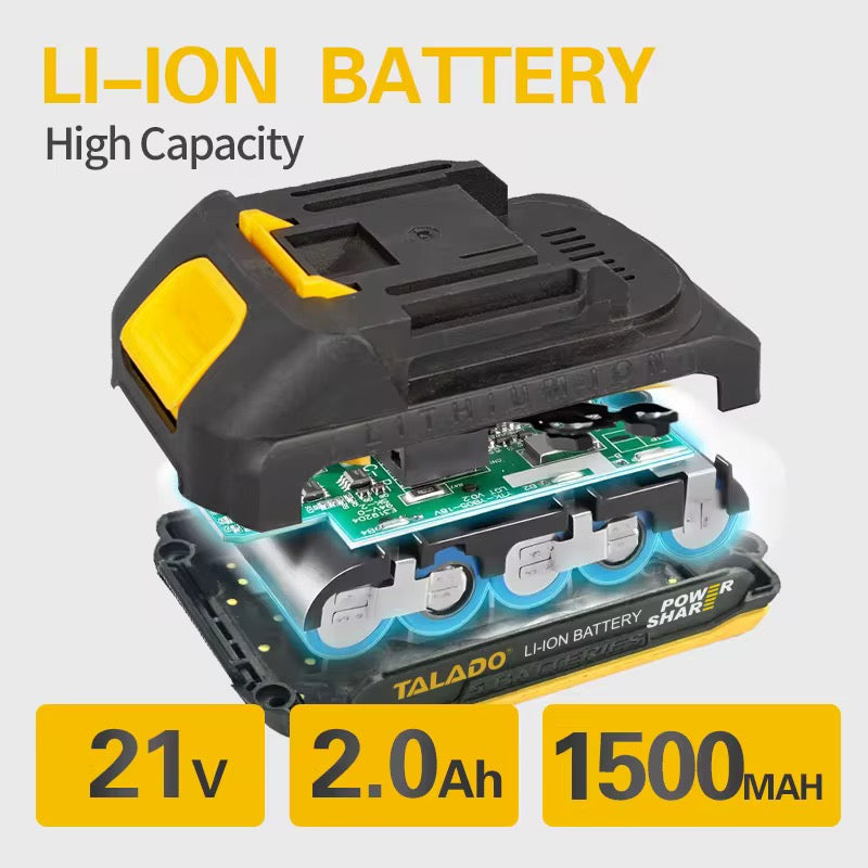 21V Cordless Brushed Drill مجموعة ترابينو متكاملة مع بطارية إضافية