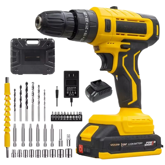 21V Cordless Brushed Drill مجموعة ترابينو متكاملة مع بطارية إضافية