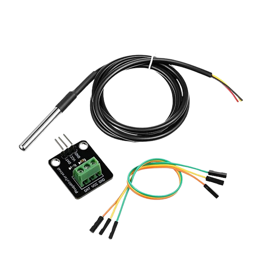 DS18B20 Temperature Sensor Module Kit Waterproof 2M Digital Sensor Cable Stainless Steel Probe + Plugable Terminal حساس حرارة ضد الماء