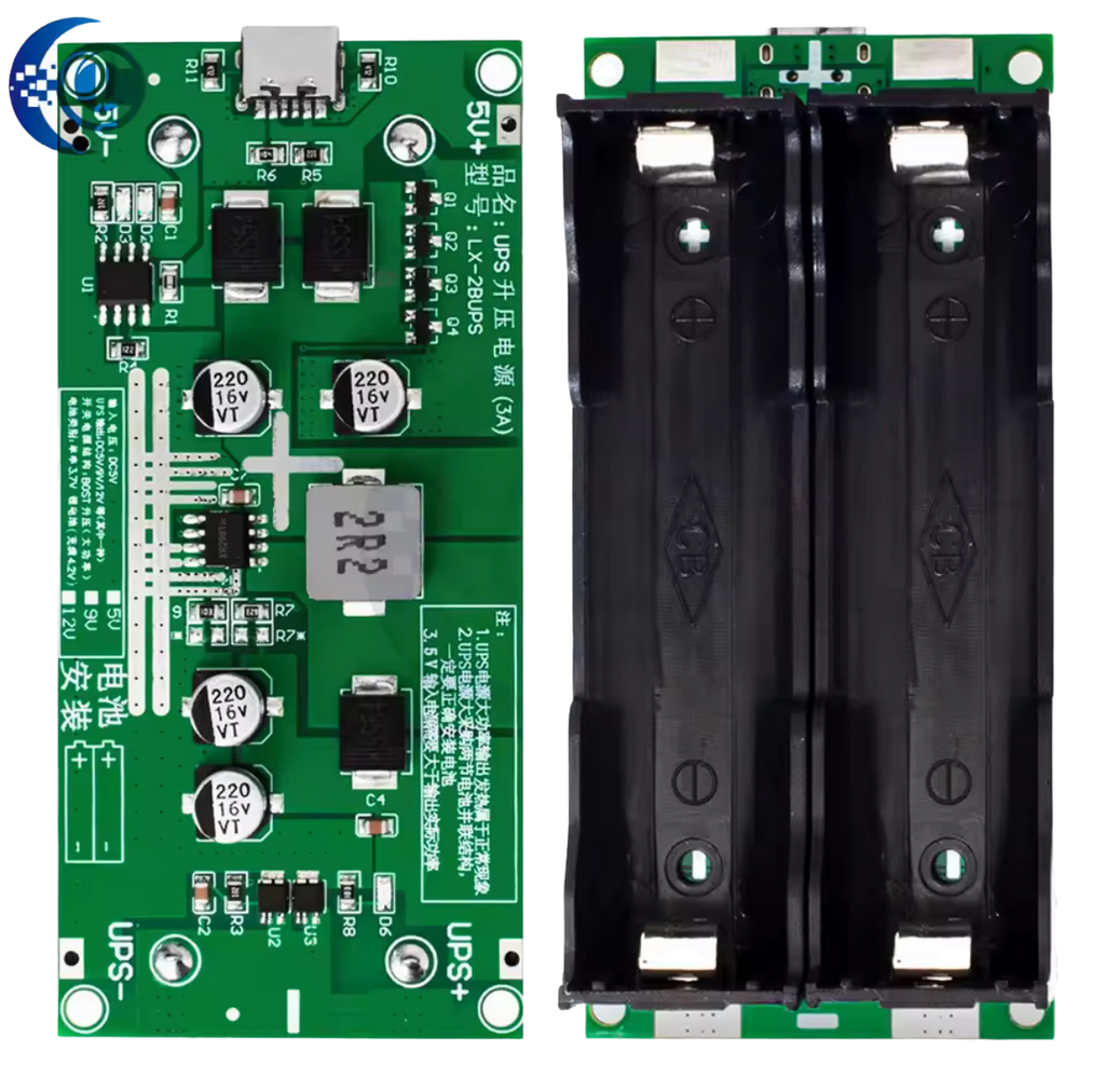 Micro USB 15W 3A 18650 Lithium Battery Charger Module DC-DC Step Up Booster 3.7V To 12V Fast Charge UPS Power Supply Converter 12V شحن و تفريغ و رافع جهد