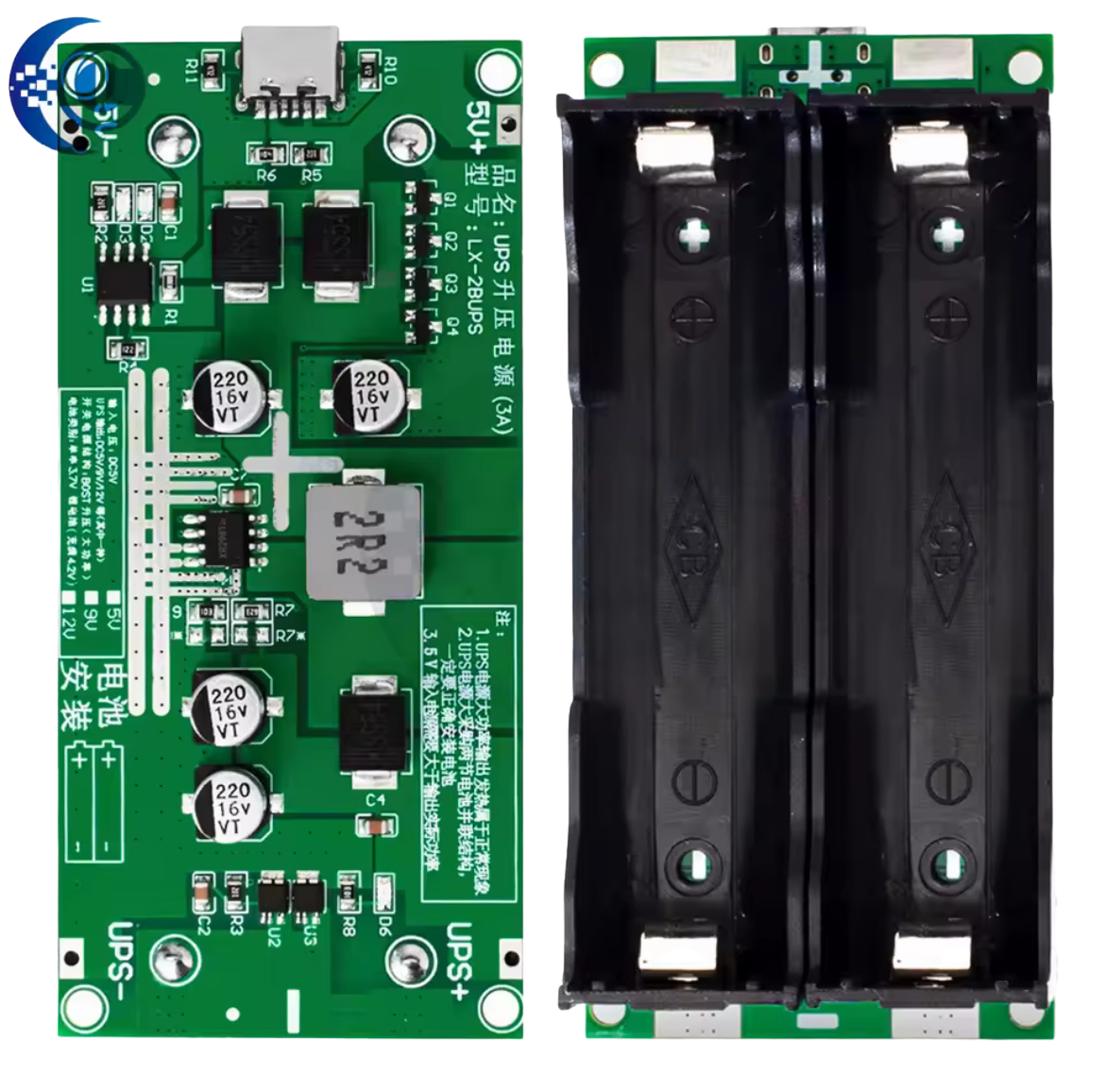Micro USB 15W 3A 18650 Lithium Battery Charger Module DC-DC Step Up Booster 3.7V To 12V Fast Charge UPS Power Supply Converter 12V شحن و تفريغ و رافع جهد