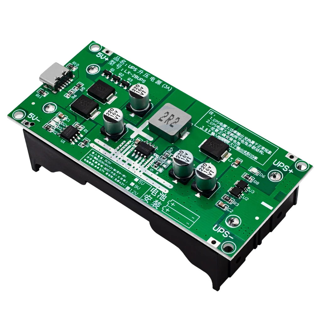 Micro USB 15W 3A 18650 Lithium Battery Charger Module DC-DC Step Up Booster 3.7V To 12V Fast Charge UPS Power Supply Converter 12V شحن و تفريغ و رافع جهد
