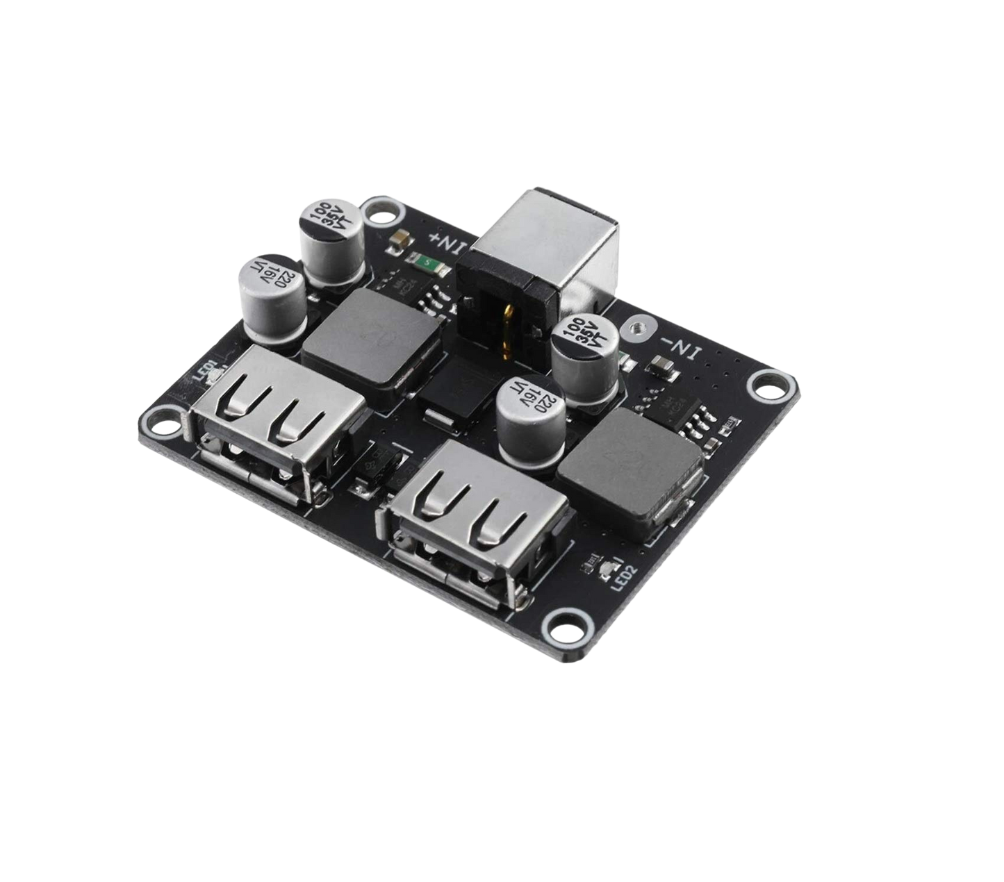 2 Channel USB QC3.0 QC2.0 DC-DC Buck Converter Charging Step Down Module 6-32V To 5V Fast Quick Charger Circuit Board خافض جهد من 6-32 الى 5 و شاحن سريع