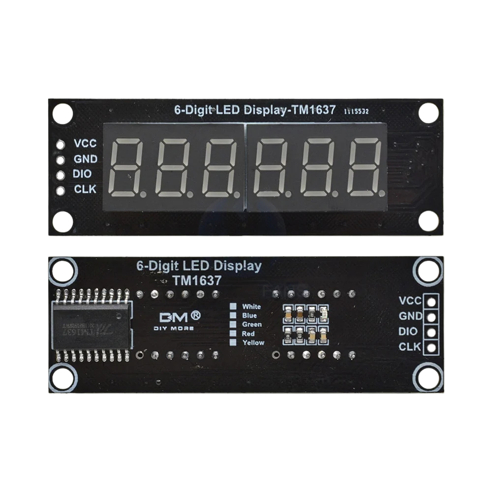 TM1637 0.36 Inch 6-Digit 7-Segment Digital LED Display Module