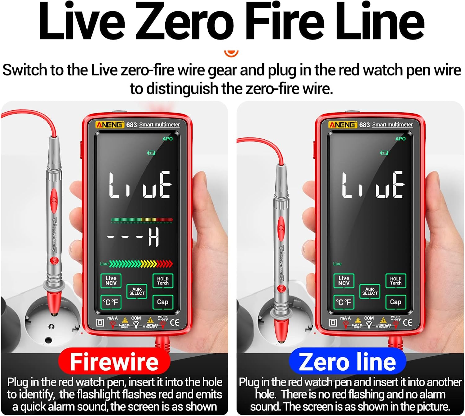 ANENG 683 Touch Smart Multimeter 6000 Counts Rechargeable جهاز قياس شاشة لمس