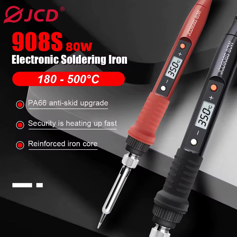 JCD 908S 80W Digital Display Adjustable Soldering Iron كاوية متغيرة الحرارة بالشاشة