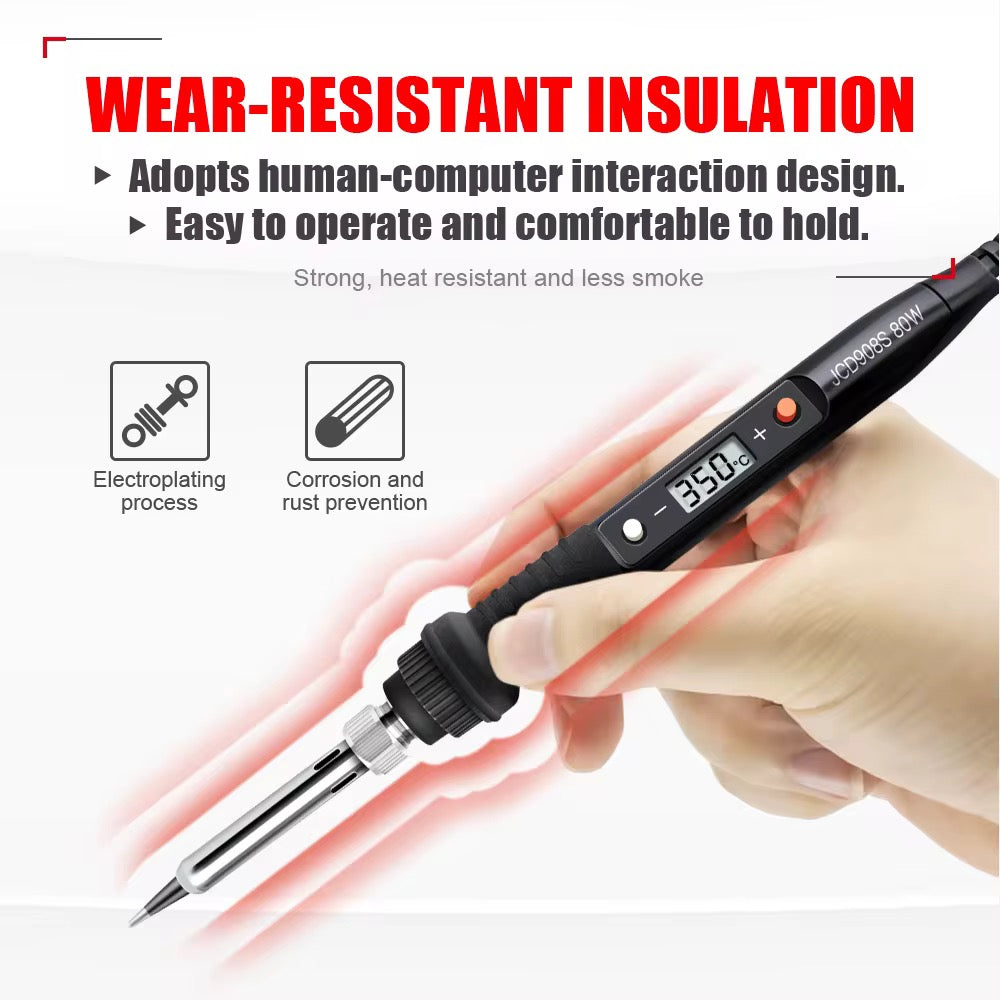 JCD 908S 80W Digital Display Adjustable Soldering Iron كاوية متغيرة الحرارة بالشاشة
