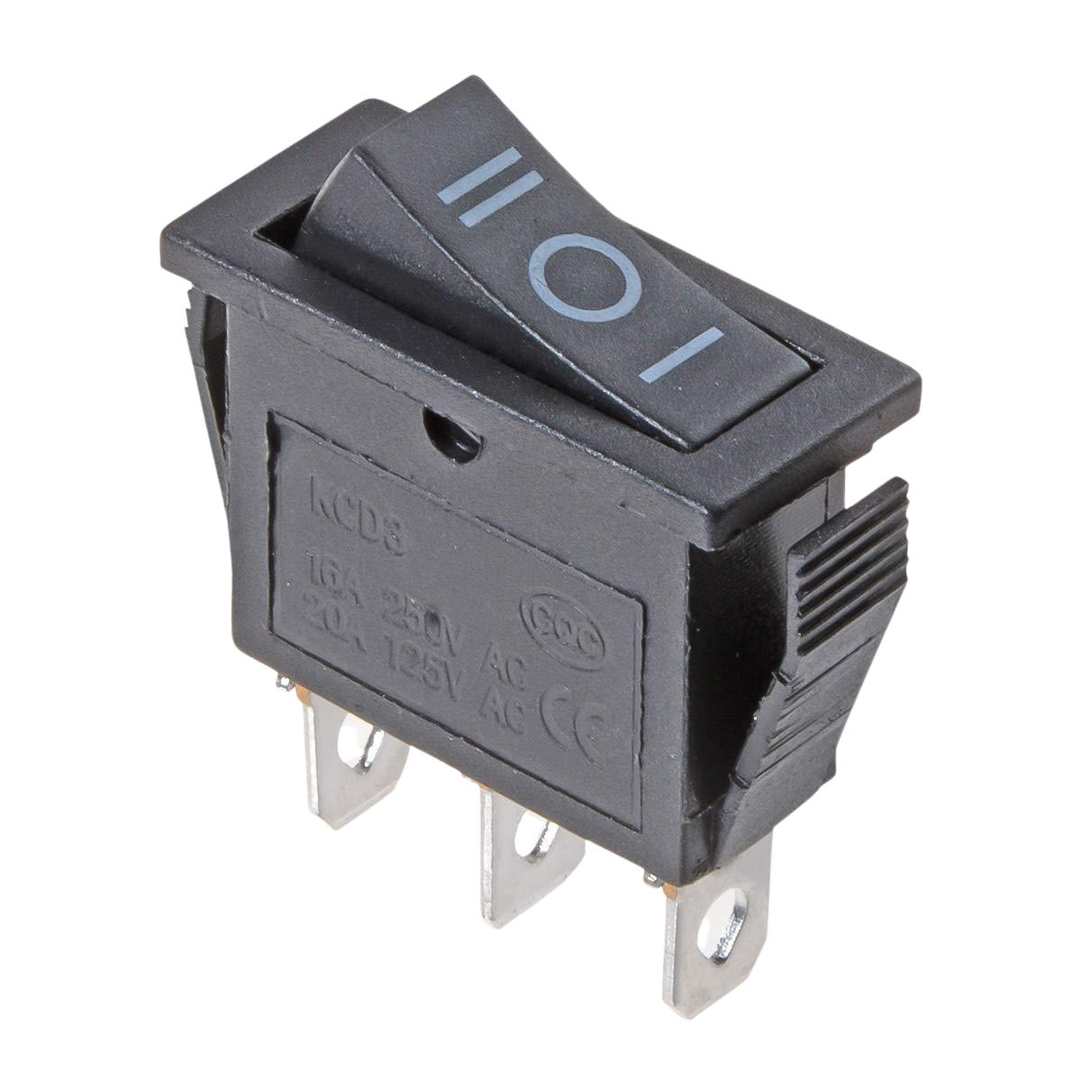 AC Rocker Switch KCD3 Switch ON/OFF/ON 3 Position 3 Pin 16A 250V مفتاح ثلاثة وضعيات أون-أوف-أون