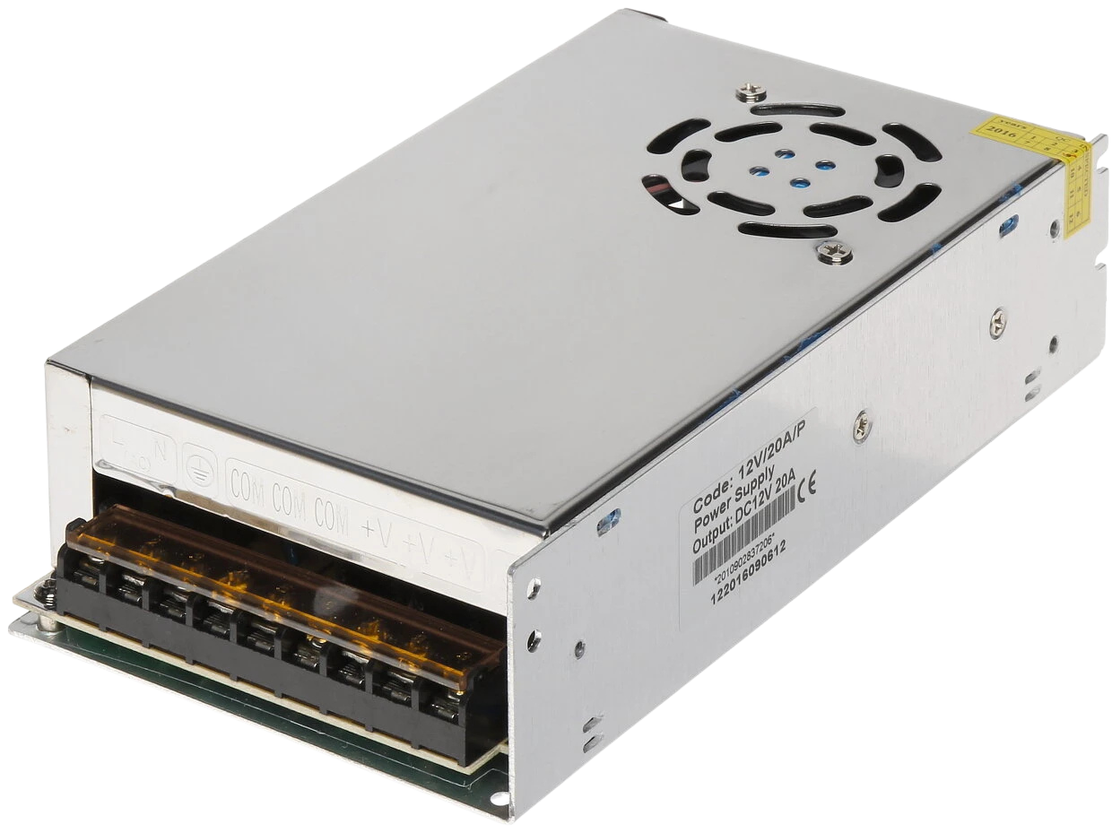 Power Supply 12V 20A With Fan بور سبلاي معدني مع مروحة